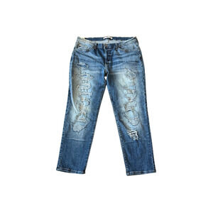 KanCan Jeans Ankle Cropped Distressed BK1060 Stretch Denim Blue Women’s Size 30